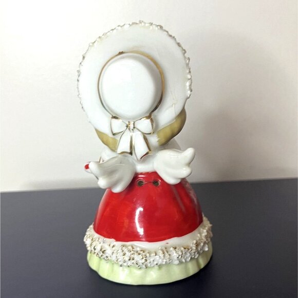 Vintage Lefton Christmas Bell Angel Porcelain Figurine Hand-Painted Signed - Picture 6 of 7
